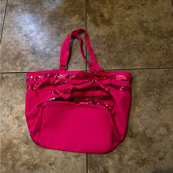 Victorias Secret Y2K Hot Pink Sequin Tote Bag - Picture 4 of 10